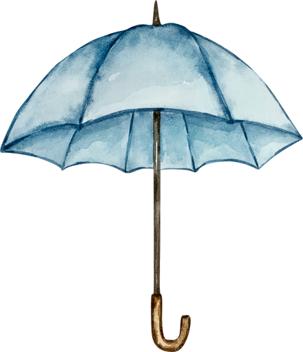 Watercolor illustration of an umbrella